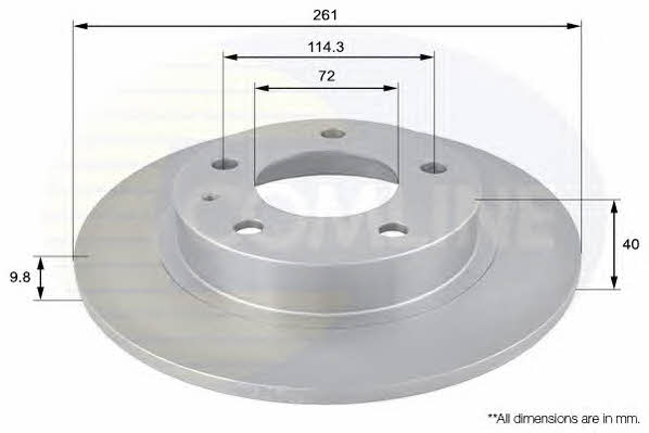 Comline ADC0421 Rear brake disc, non-ventilated ADC0421