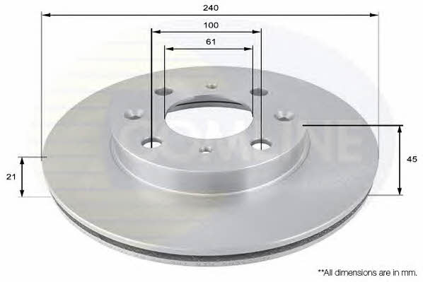 Comline ADC0505V Front brake disc ventilated ADC0505V