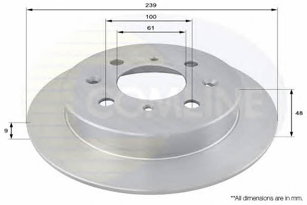 Comline ADC0510 Rear brake disc, non-ventilated ADC0510