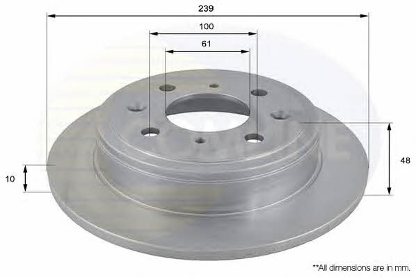 Comline ADC0518 Rear brake disc, non-ventilated ADC0518