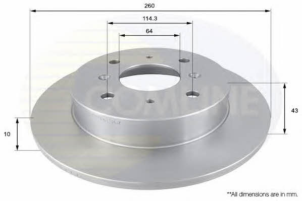 Comline ADC0520 Rear brake disc, non-ventilated ADC0520
