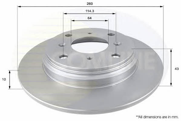 Comline ADC0525 Rear brake disc, non-ventilated ADC0525