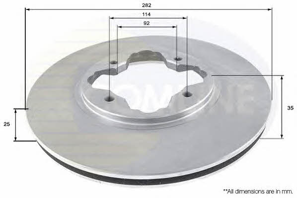 Comline ADC0528V Front brake disc ventilated ADC0528V