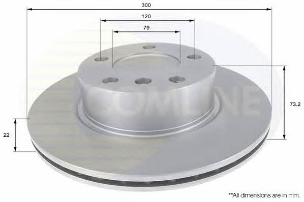 Comline ADC1770V Front brake disc ventilated ADC1770V