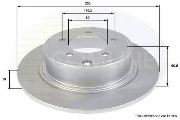 Comline ADC2321 Rear brake disc, non-ventilated ADC2321