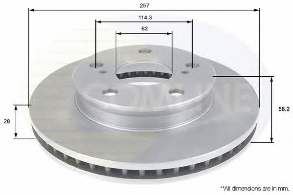 Comline ADC2504V Front brake disc ventilated ADC2504V