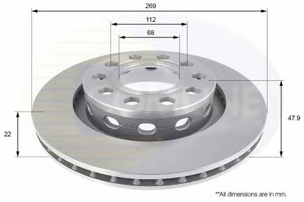 Comline ADC2611V Rear ventilated brake disc ADC2611V