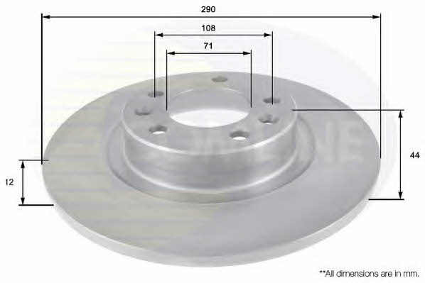 Comline ADC2708 Rear brake disc, non-ventilated ADC2708