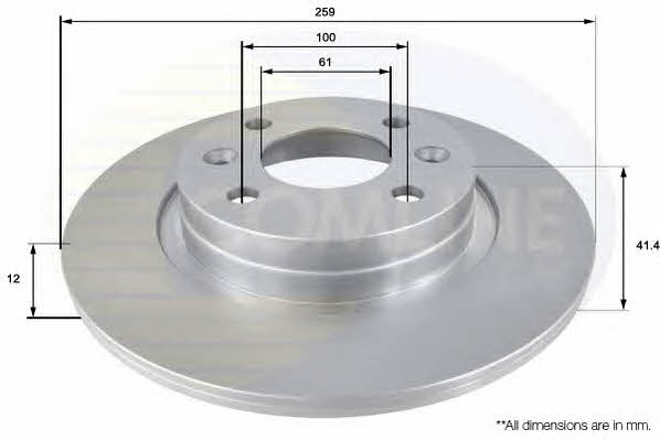 Comline ADC2709 Unventilated front brake disc ADC2709