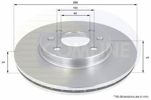 Comline ADC1052V Front brake disc ventilated ADC1052V