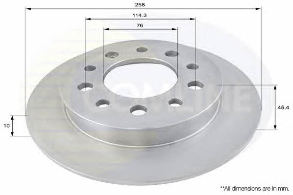 Comline ADC1057 Rear brake disc, non-ventilated ADC1057
