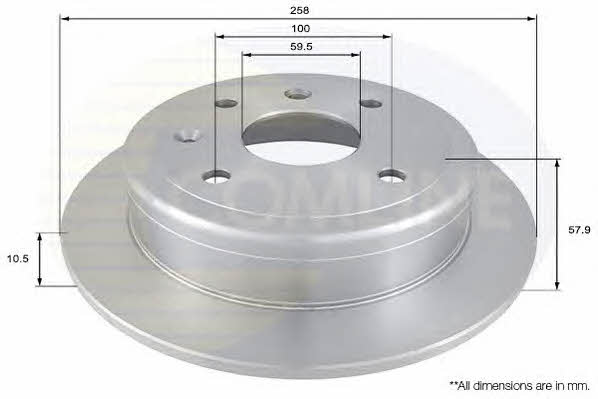 Comline ADC1079 Rear brake disc, non-ventilated ADC1079