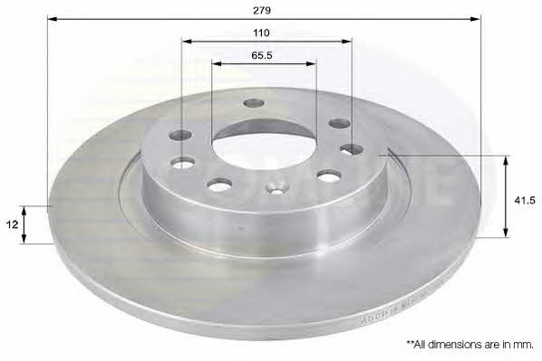 Comline ADC1116 Rear brake disc, non-ventilated ADC1116