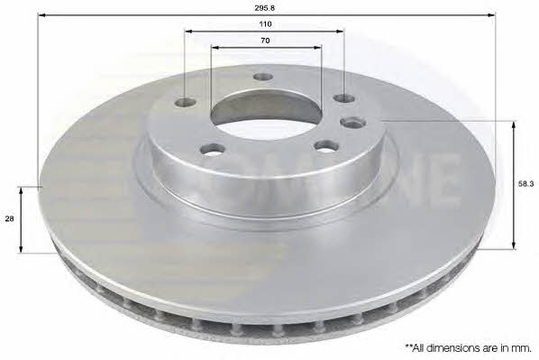 Comline ADC1118V Front brake disc ventilated ADC1118V