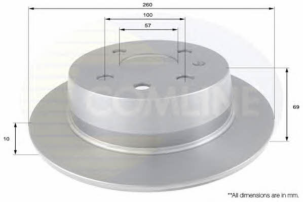 Comline ADC1119 Rear brake disc, non-ventilated ADC1119