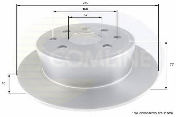 Comline ADC1126 Rear brake disc, non-ventilated ADC1126
