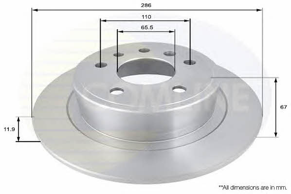 Comline ADC1128 Rear brake disc, non-ventilated ADC1128