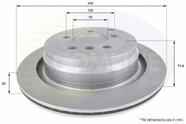 Comline ADC1333V Rear ventilated brake disc ADC1333V