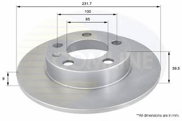 Comline ADC1414 Rear brake disc, non-ventilated ADC1414