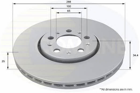 Comline ADC1420V Front brake disc ventilated ADC1420V