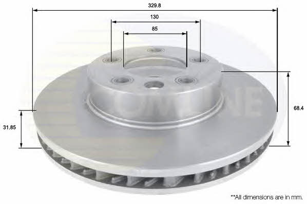 Comline ADC1458V Front brake disc ventilated ADC1458V