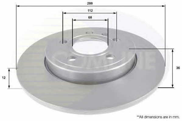Comline ADC1468 Rear brake disc, non-ventilated ADC1468