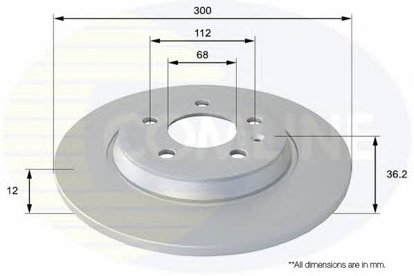 Comline ADC1478 Rear brake disc, non-ventilated ADC1478