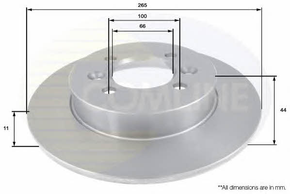 Comline ADC1527 Rear brake disc, non-ventilated ADC1527