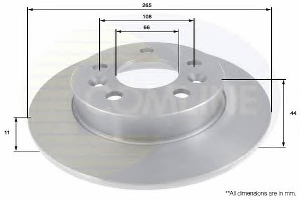 Comline ADC1541 Rear brake disc, non-ventilated ADC1541