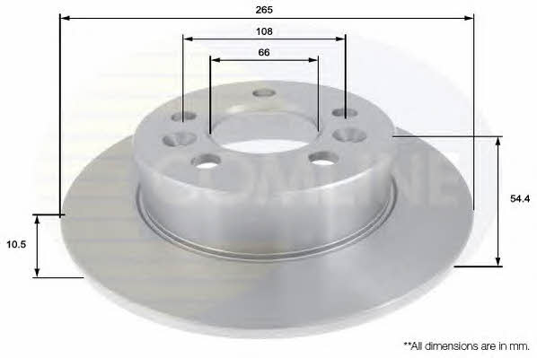 Comline ADC1542 Rear brake disc, non-ventilated ADC1542