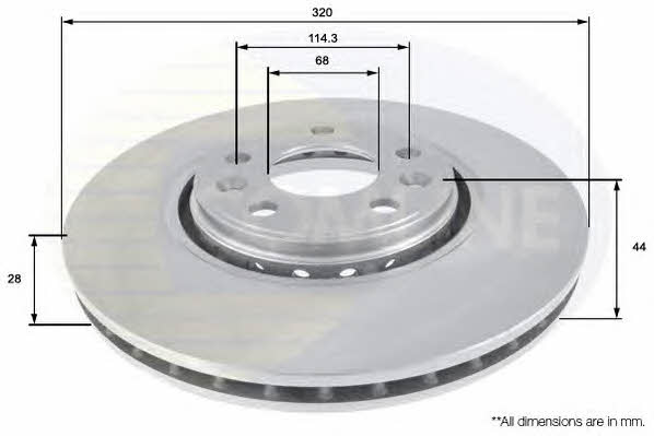 Comline ADC1582V Front brake disc ventilated ADC1582V