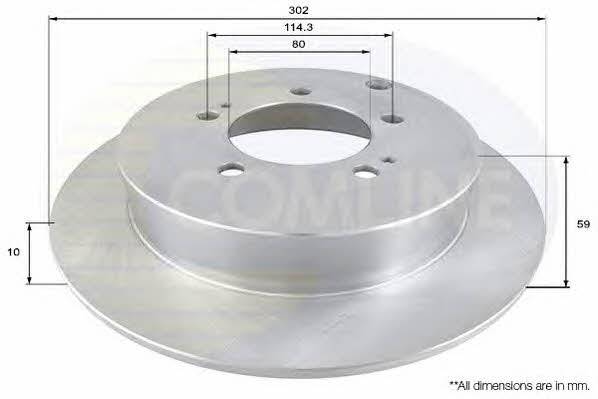 Comline ADC1586 Rear brake disc, non-ventilated ADC1586