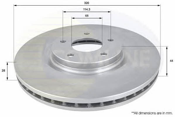 Comline ADC1587V Front brake disc ventilated ADC1587V