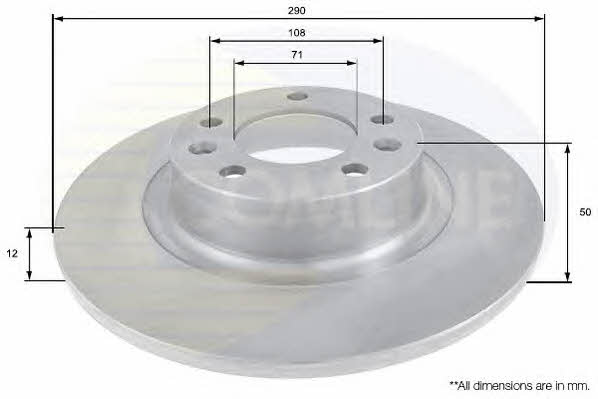 Comline ADC1596 Rear brake disc, non-ventilated ADC1596