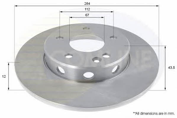 Comline ADC1604 Unventilated front brake disc ADC1604