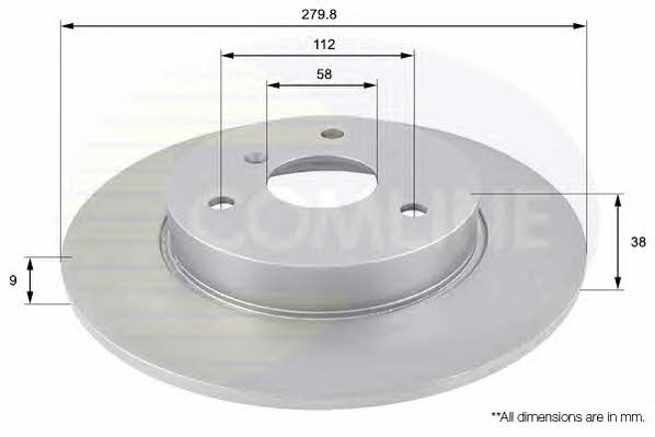 Comline ADC1607 Unventilated front brake disc ADC1607
