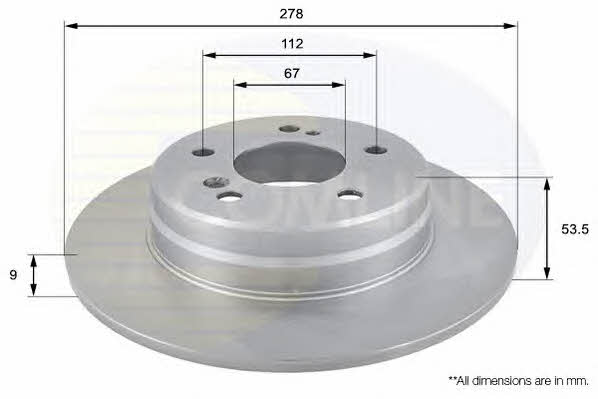 Comline ADC1616 Rear brake disc, non-ventilated ADC1616