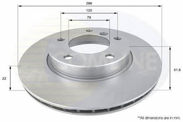 Comline ADC1702V Front brake disc ventilated ADC1702V