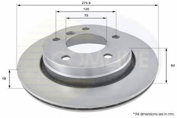 Comline ADC1704V Rear ventilated brake disc ADC1704V