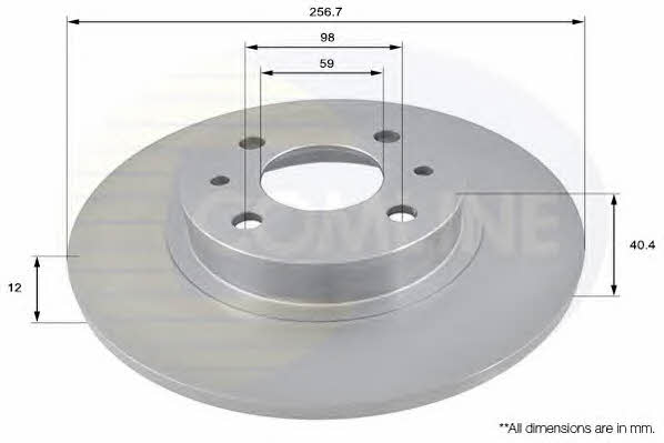 Comline ADC1802 Unventilated front brake disc ADC1802