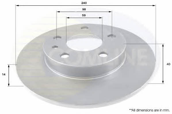 Comline ADC1813 Rear brake disc, non-ventilated ADC1813