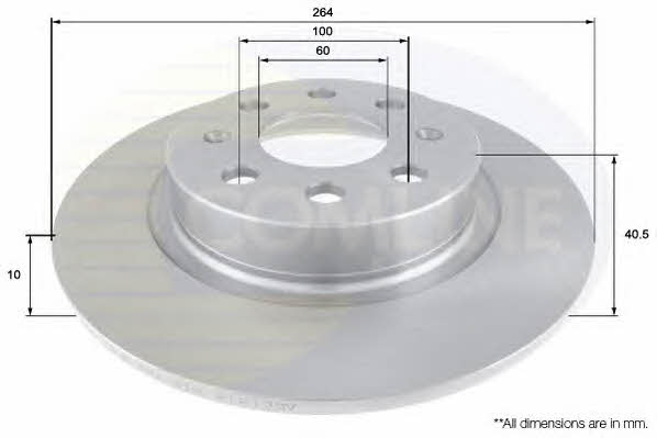 Comline ADC1818 Rear brake disc, non-ventilated ADC1818