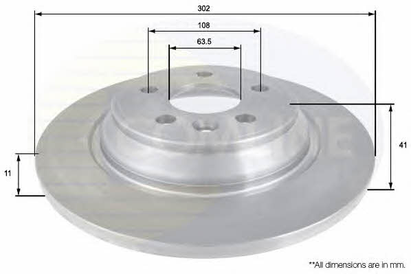 Comline ADC1922 Rear brake disc, non-ventilated ADC1922
