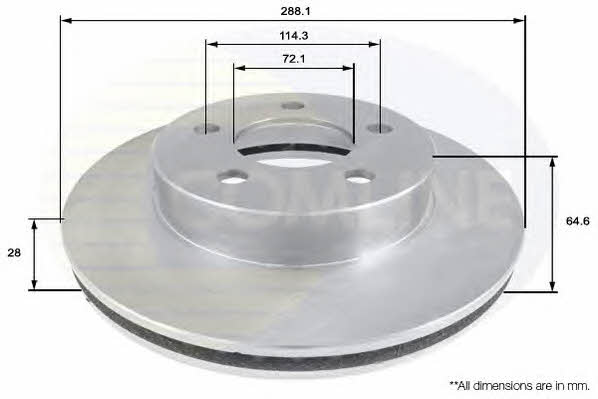 Comline ADC2301V Front brake disc ventilated ADC2301V