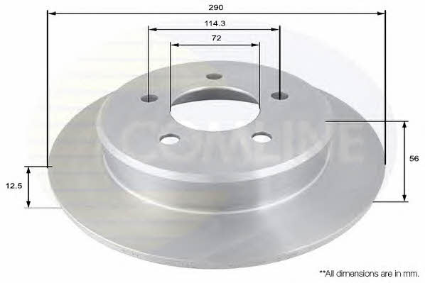 Comline ADC2312 Rear brake disc, non-ventilated ADC2312