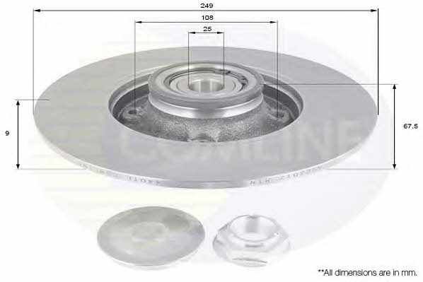 Comline ADC3017 Rear brake disc, non-ventilated ADC3017