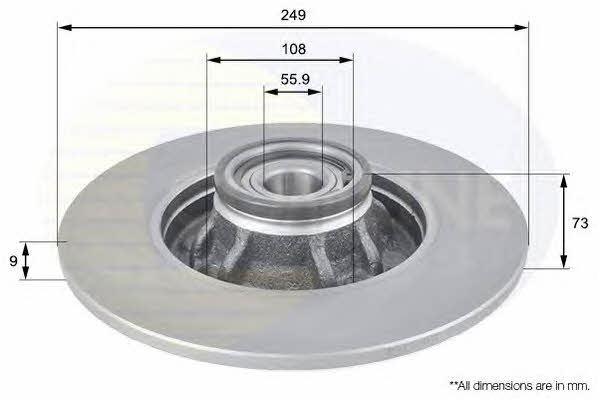 Comline ADC3018 Rear brake disc, non-ventilated ADC3018