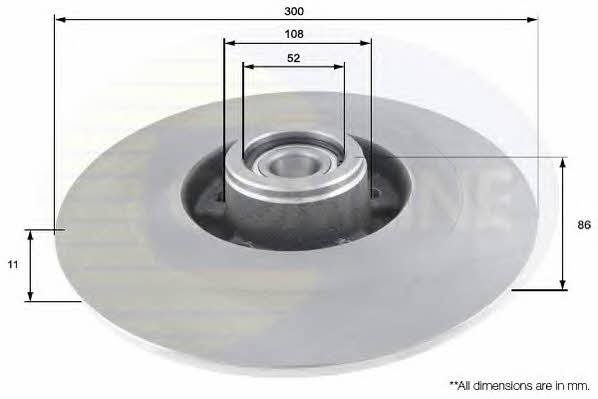 Comline ADC3022 Rear brake disc, non-ventilated ADC3022