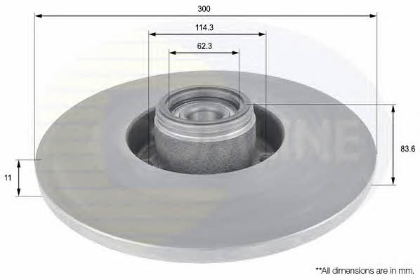 Comline ADC3024 Rear brake disc, non-ventilated ADC3024