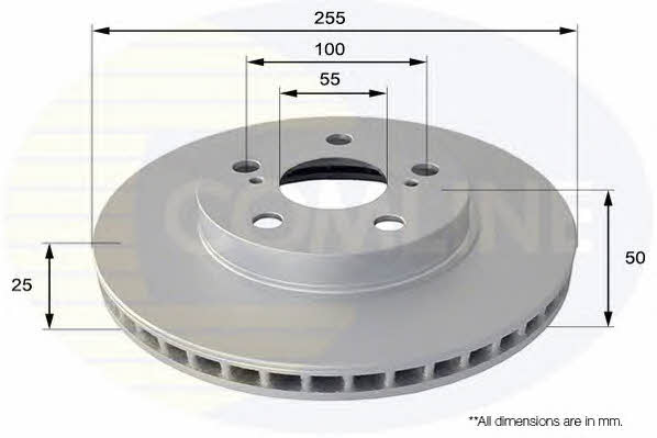 Comline ADC0101V Front brake disc ventilated ADC0101V